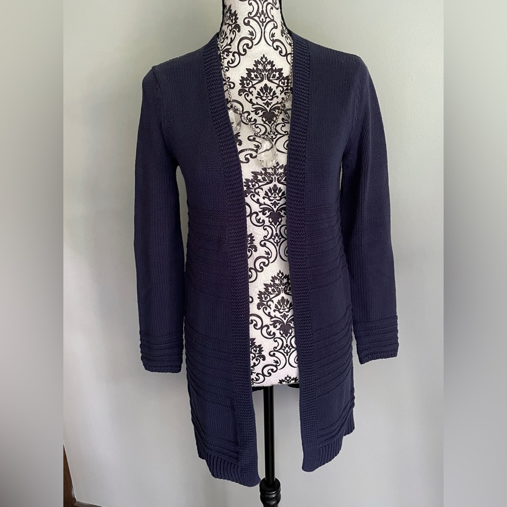 Old Navy Jan Mix Stitch Navy Blue Womens Long Cardigan Sweater Women’s Size XS